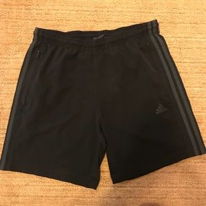 Black Adidas Athletic Shorts With Zipper Pockets